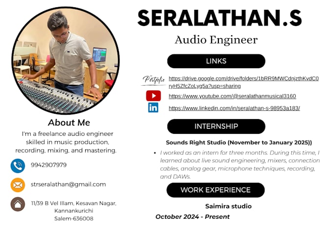 be your professional audio engineer
